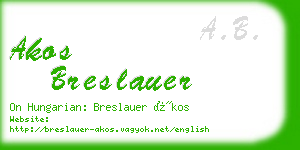 akos breslauer business card